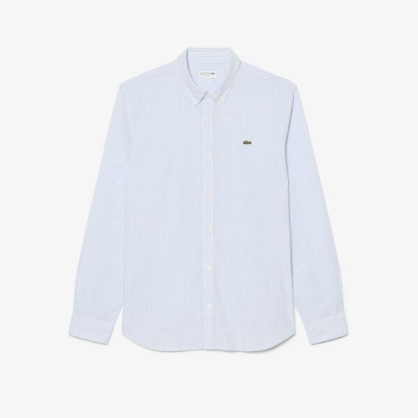 Lacoste - Camicia a quadri in popeline regular fit