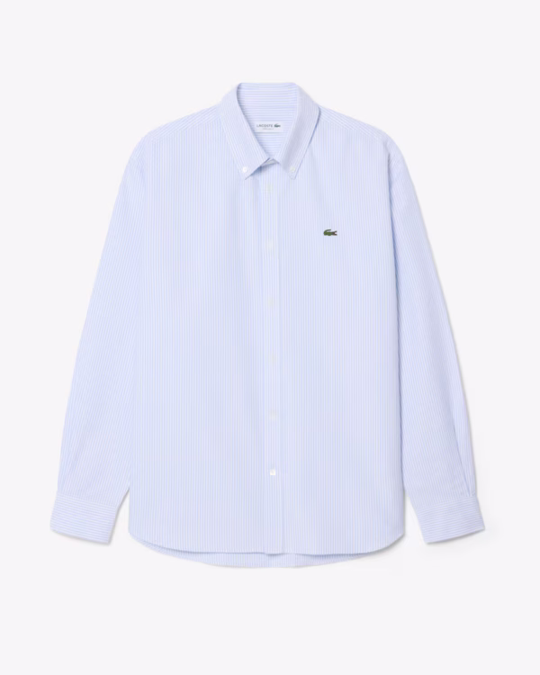 Lacoste - Camicia Oxford a righe regular fit