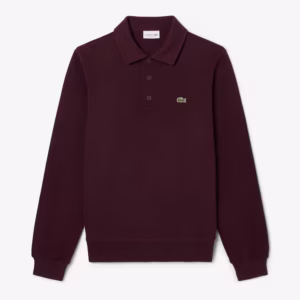 Lacoste - Felpa con collo a polo in cotone a coste